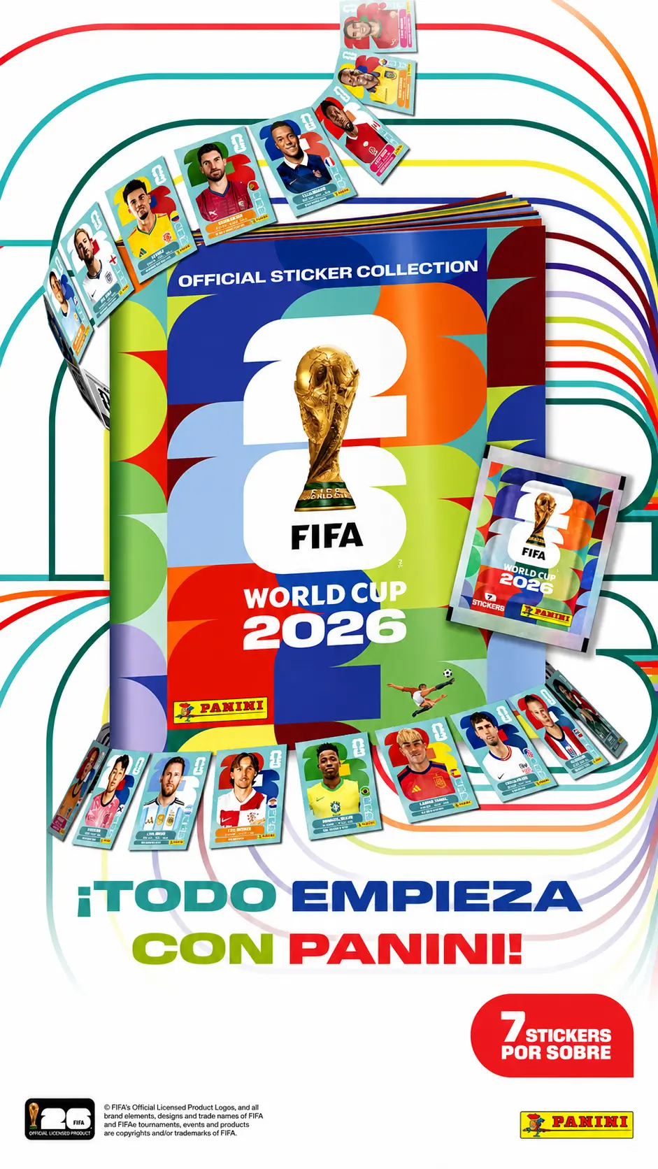 Tu colección Panini FIFA World Cup 2026 — álbum, sobres y stickers
